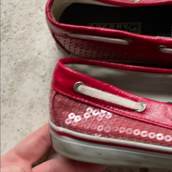HOST PICK Sperry Women's Bahama 2-Eye Red Sequin - Picture 5 of 8